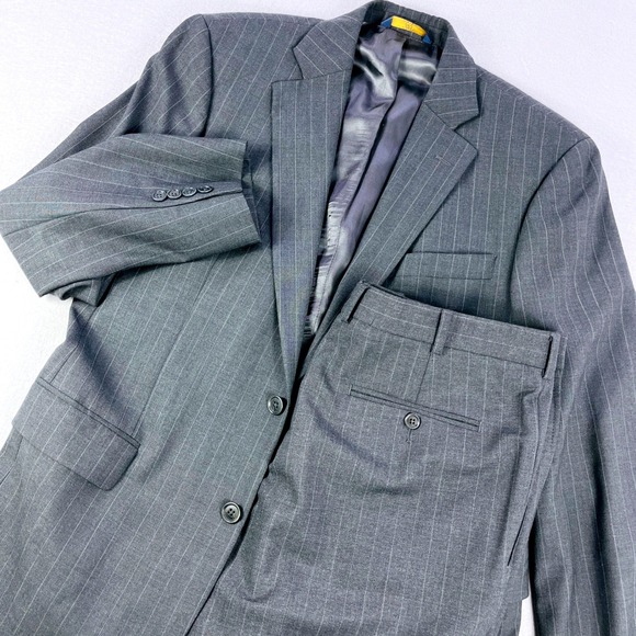 Brooks Brothers Other - Brooks Brothers 346 Mens Suit 41R Grey Pinstripe Wool Stretch Blazer Pants Set